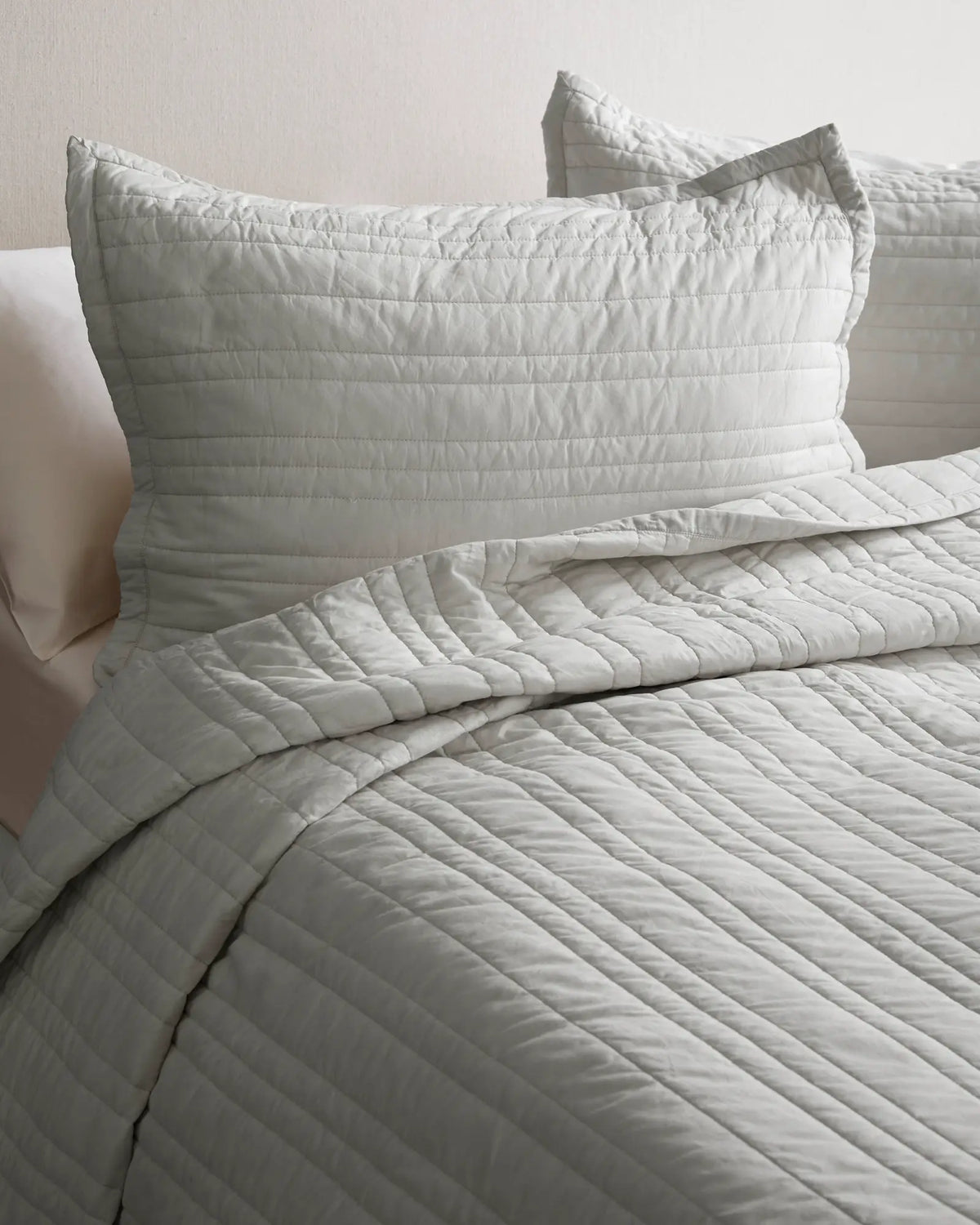 Organic Cotton Stripe Stitch Quilted Sham Set - US 9884