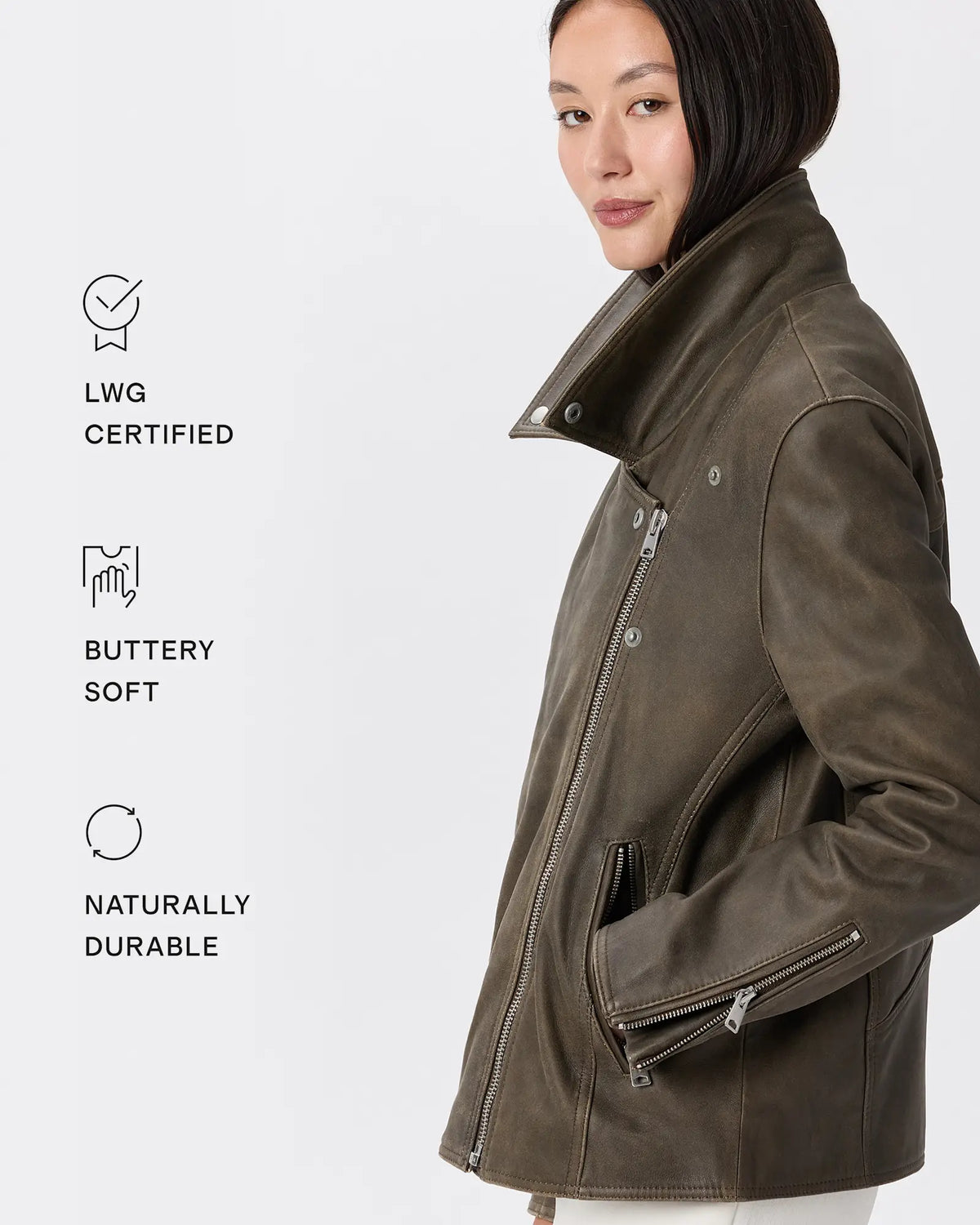 100% Leather Oversized Biker Jacket - US 7980