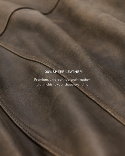 100% Leather Oversized Biker Jacket - US 7980