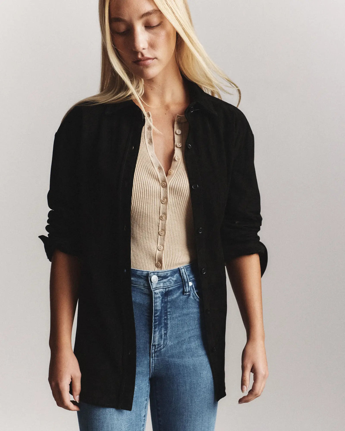 Cotton Cashmere Fitted Ribbed Cardigan - US 5327