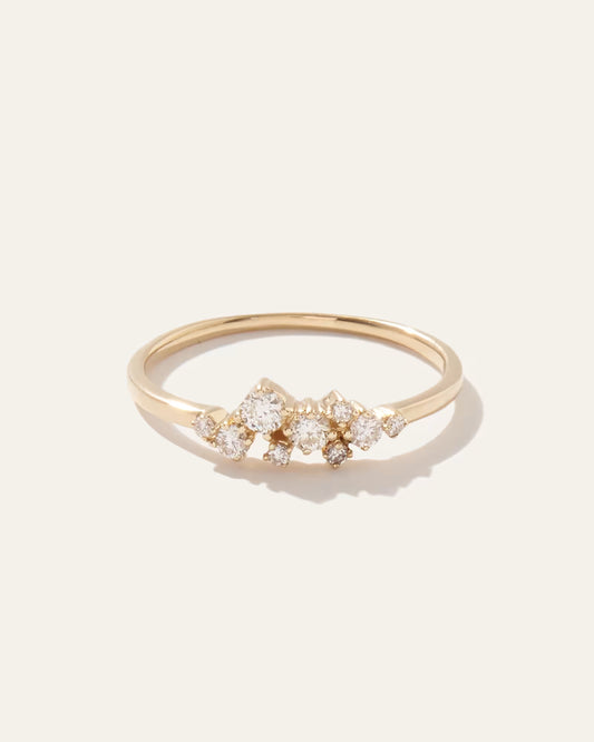 14K Gold Diamond Scatter Ring - US 7778