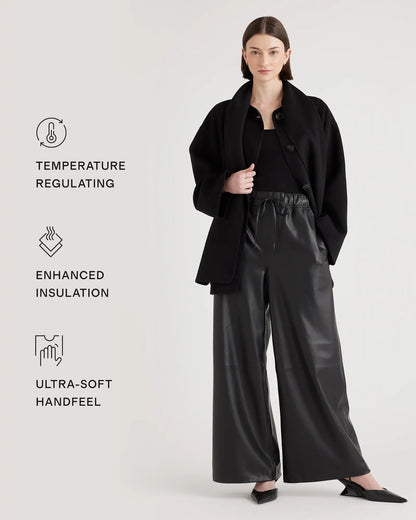 Double-Faced Merino Wool Scarf Coat - US 8184