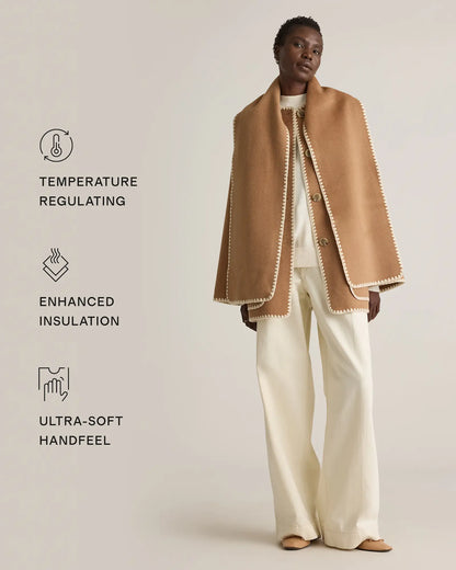 Double-Faced Merino Wool Scarf Coat - US 2349