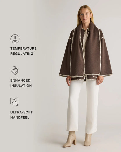 Double-Faced Merino Wool Scarf Coat - US 5854