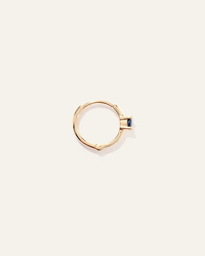 14K Gold Gemstone Tiny Huggie - Single - US 0102