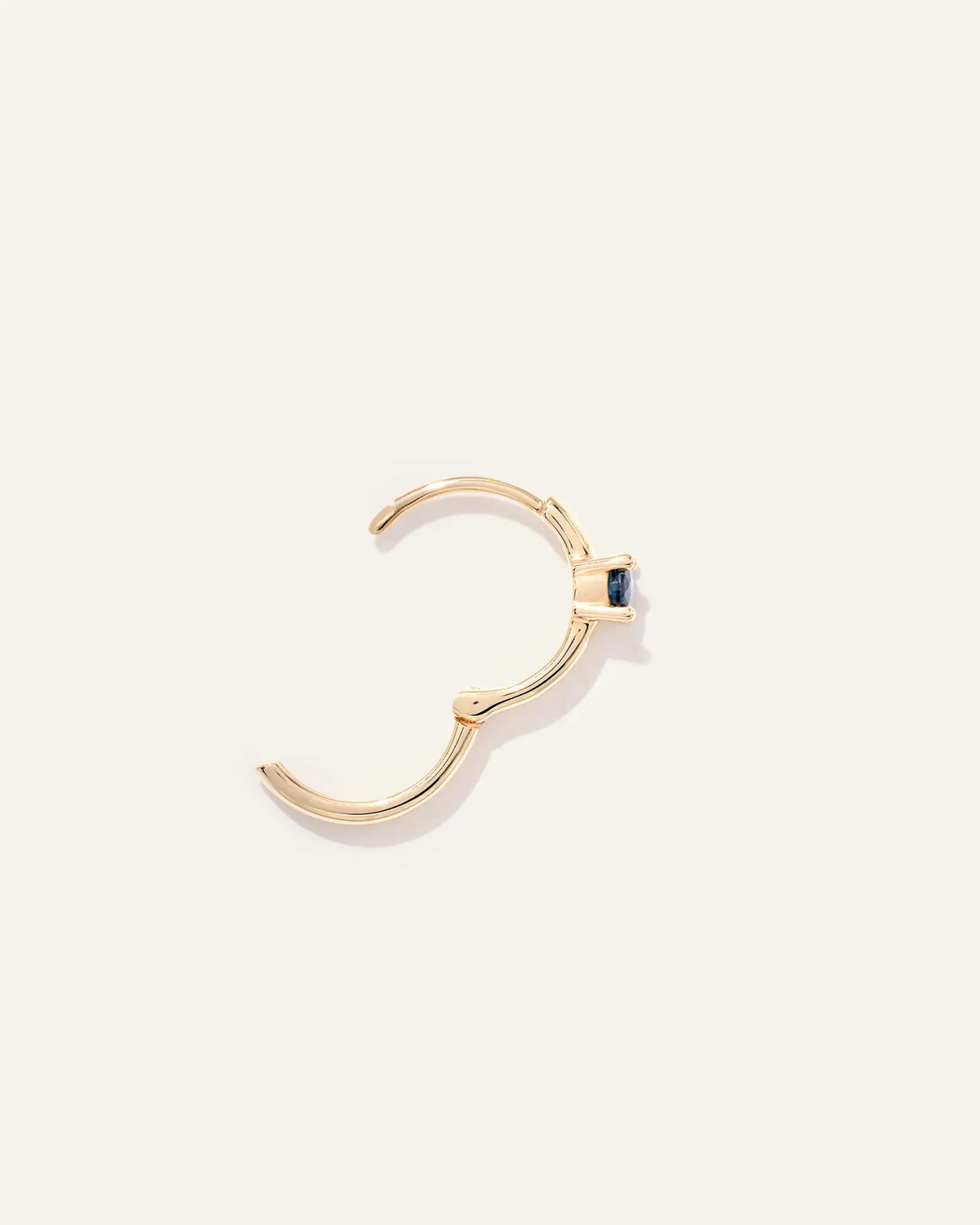 14K Gold Gemstone Tiny Huggie - Single - US 0102