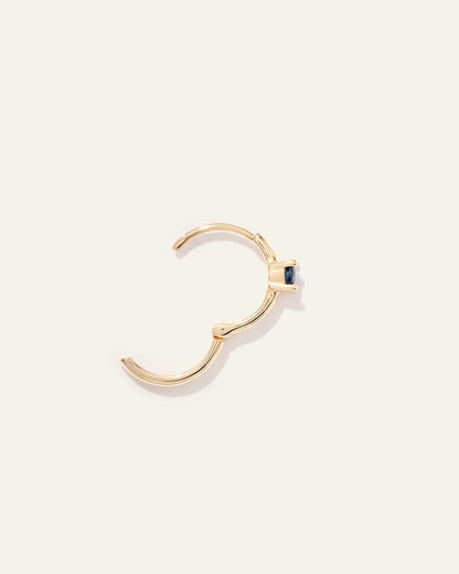 14K Gold Gemstone Tiny Huggie - Single - US 0102