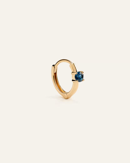 14K Gold Gemstone Tiny Huggie - Single - US 0102