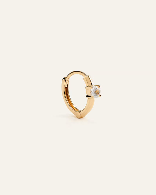 14K Gold Gemstone Tiny Huggie - Single - US 1937
