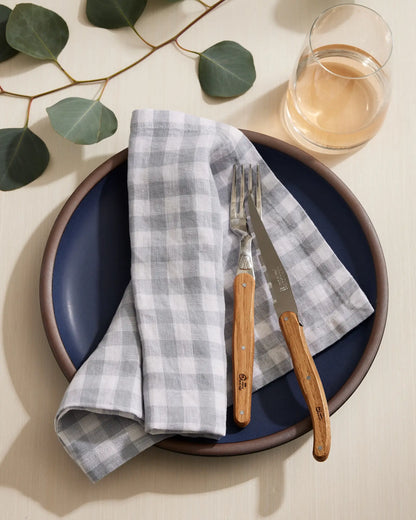 European Linen Gingham Napkins, Set of 4 - US 2514
