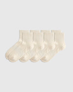 Everyday Cotton Solid Quarter Socks (4-Pack) - US 0371