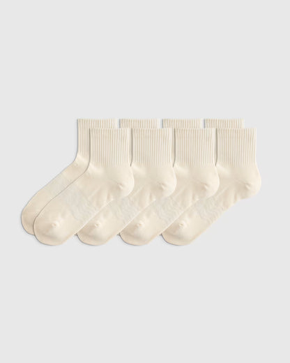 Everyday Cotton Solid Quarter Socks (4-Pack) - US 0371