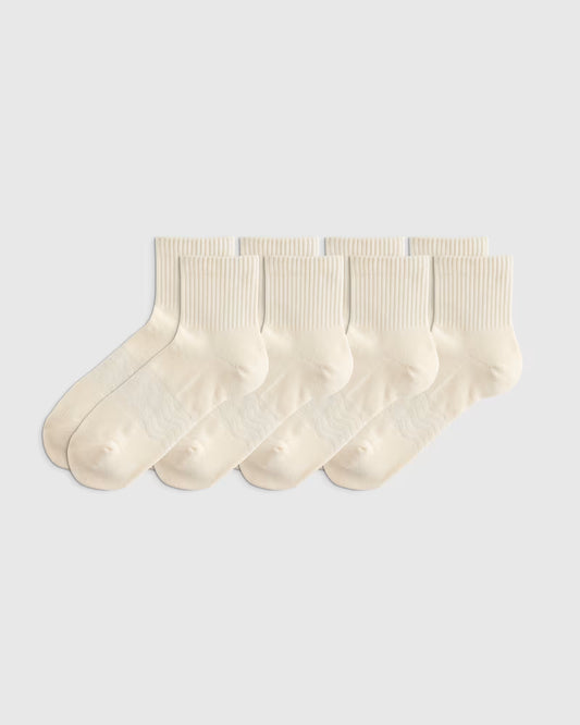 Everyday Cotton Solid Quarter Socks (4-Pack) - US 0371