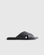 Italian Leather Crossover Slide - US 9075