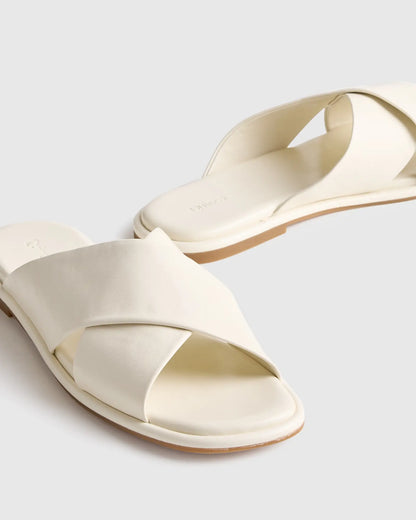 Italian Leather Crossover Slide - US 4322