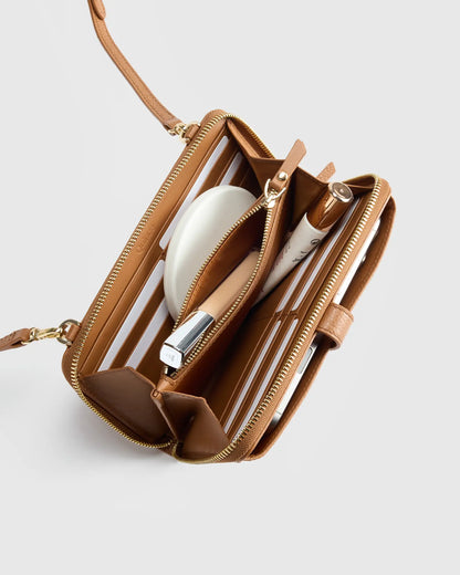 Italian Leather Phone Wallet Crossbody - US 6685