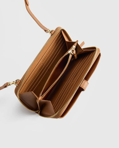 Italian Leather Phone Wallet Crossbody - US 6685