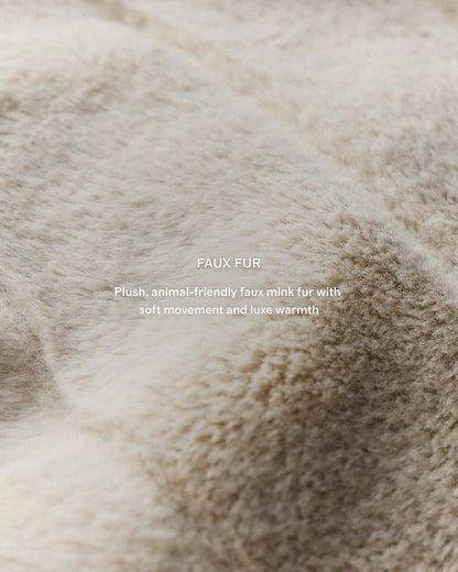 Hooded Faux Fur Jacket - US 7611