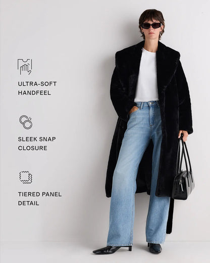 Faux Fur Maxi Wrap Coat - US 0885