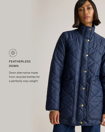 Featherless Quilted Long Puffer Jacket - US 3894