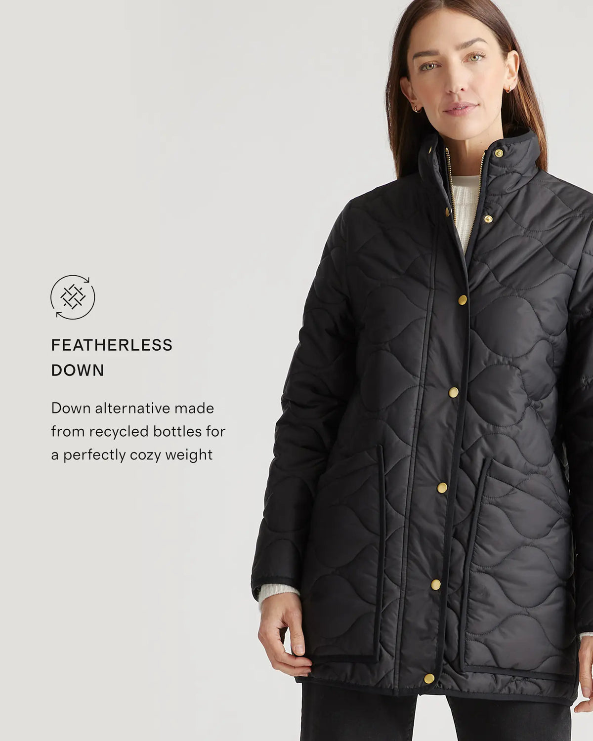 Featherless Quilted Long Puffer Jacket - US 6684