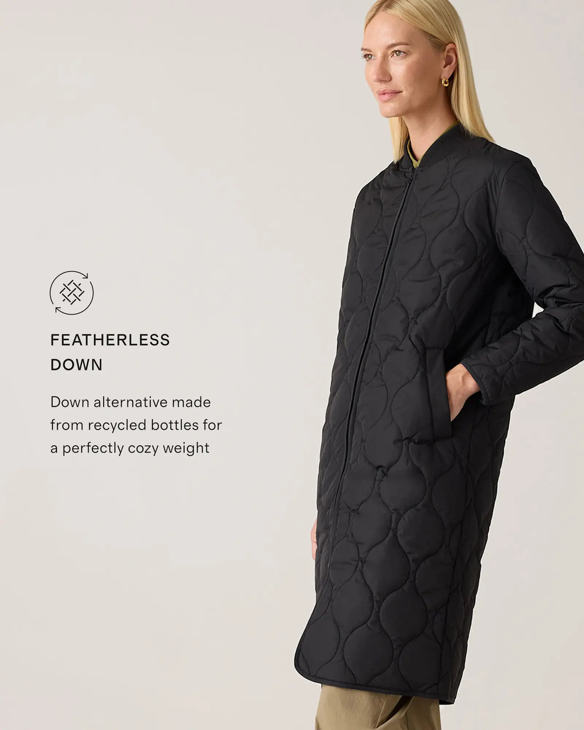 Featherless Quilted Puffer Long Coat - US 0875