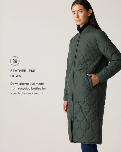 Featherless Quilted Puffer Long Coat - US 7366