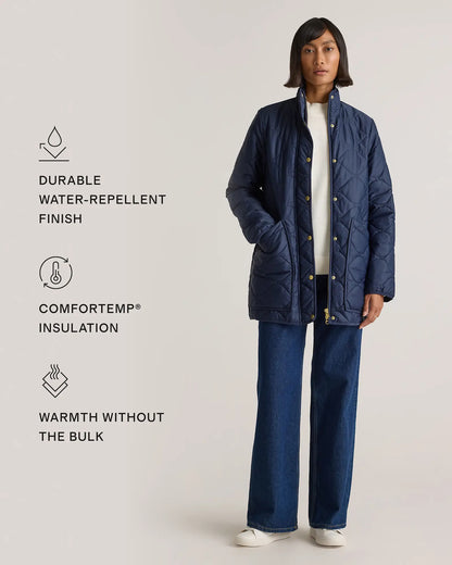 Featherless Quilted Long Puffer Jacket - US 3894