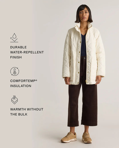 Featherless Quilted Long Puffer Jacket - US 8740