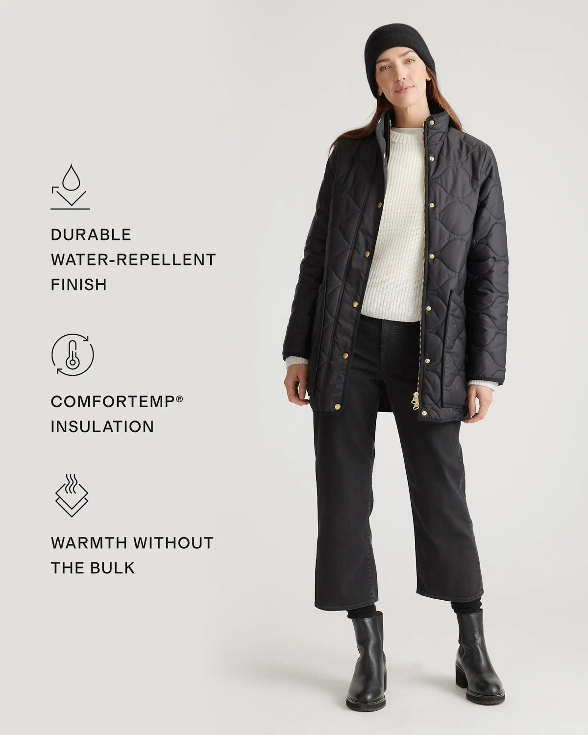 Featherless Quilted Long Puffer Jacket - US 6684