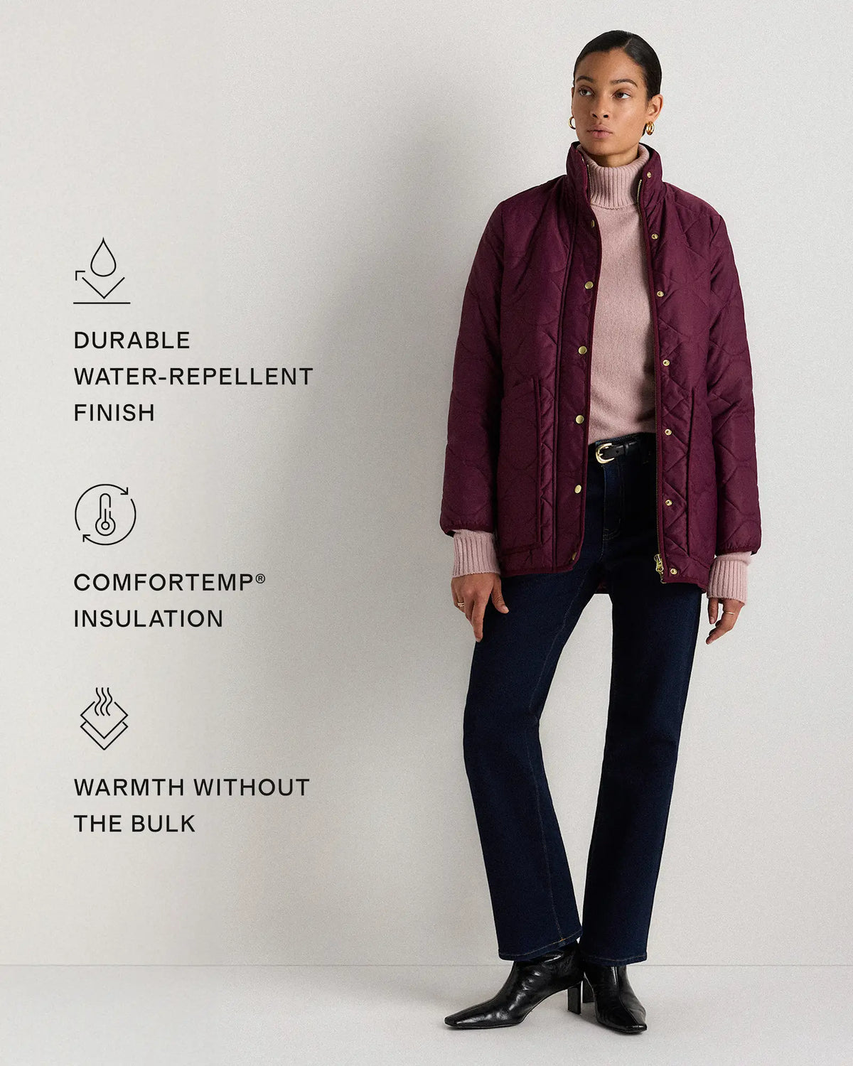Featherless Quilted Long Puffer Jacket - US 1005