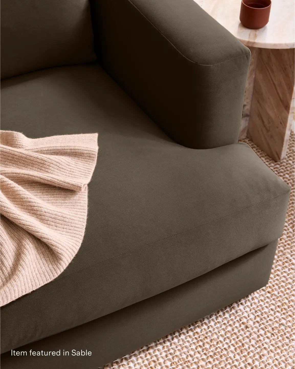 Sierra Curved Arm Sofa in Performance Velvet - US 2104