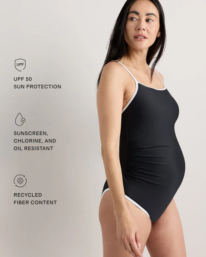 Italian Maternity Square Neck One-Piece Swimsuit - US 1772