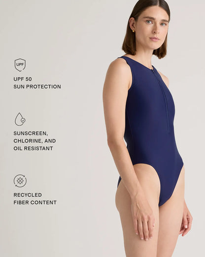 Italian Zip-Front One-Piece Swimsuit - US 1454