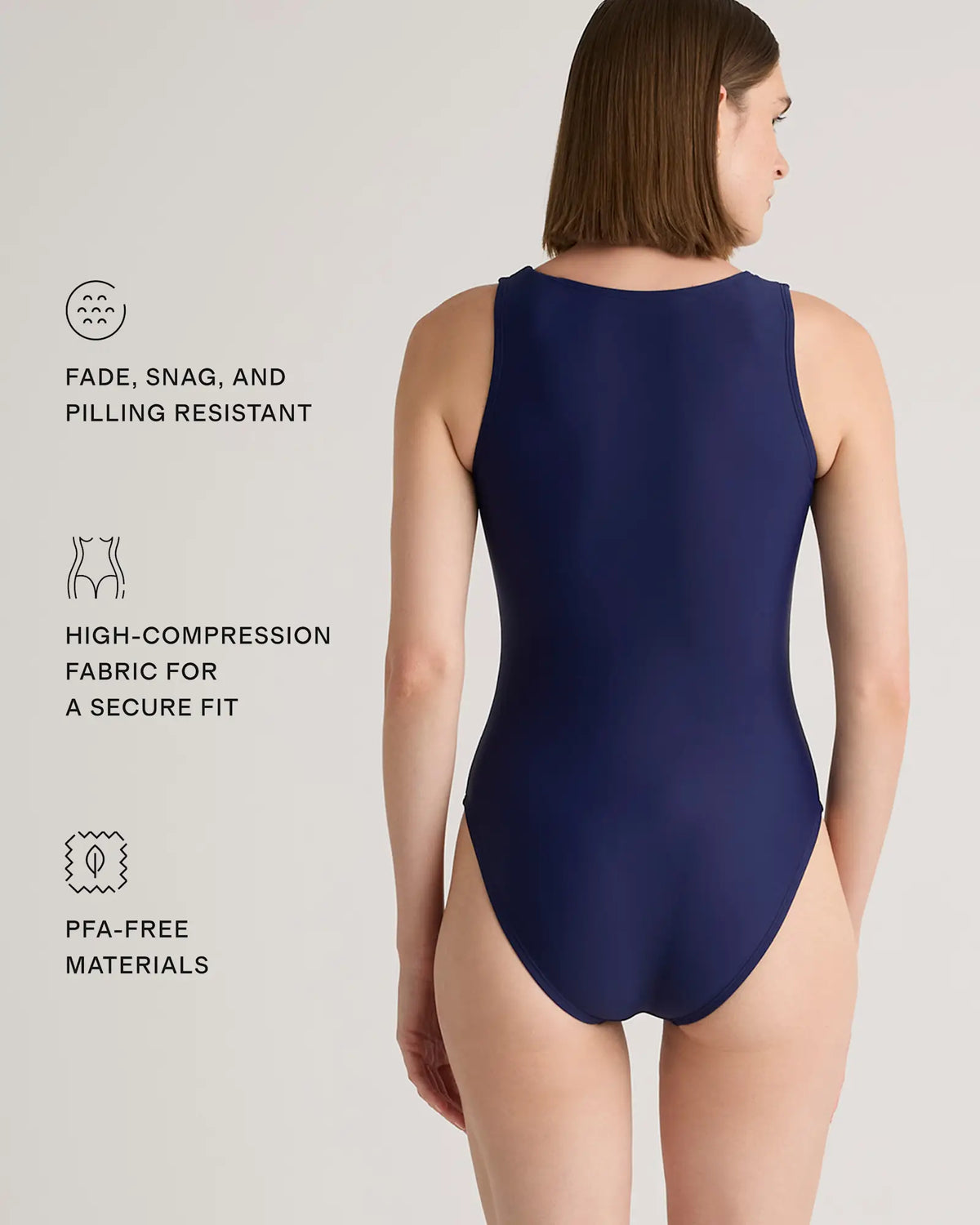 Italian Zip-Front One-Piece Swimsuit - US 1454