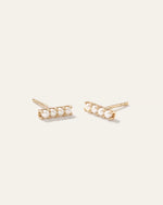 14K Gold Freshwater Pearl Mini Bar Studs - US 5556