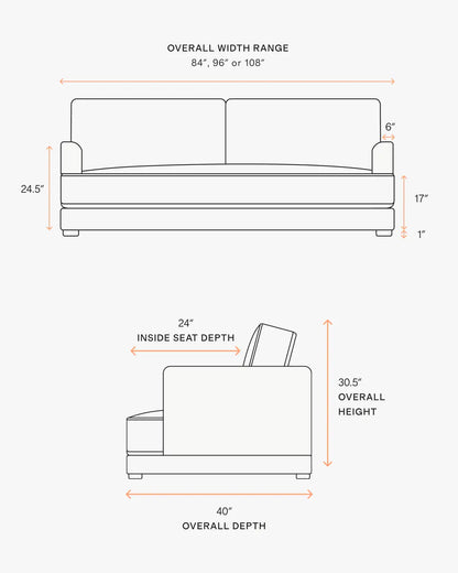 Sierra Curved Arm Sofa in Performance Velvet - US 2104