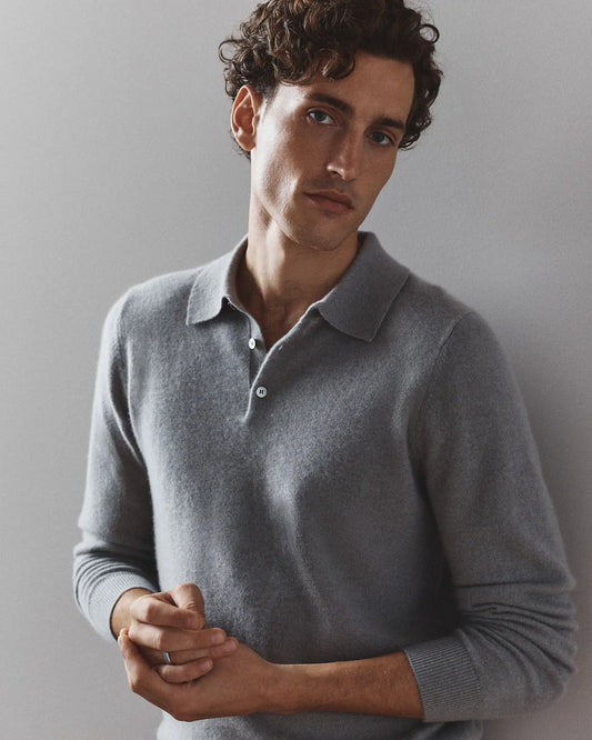 Mongolian Cashmere Polo Sweater - US 8954