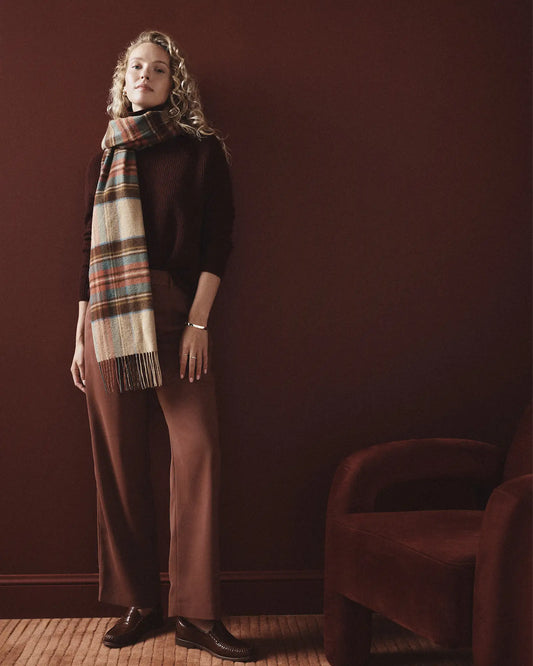Mongolian Cashmere Tartan Scarf - US 6321