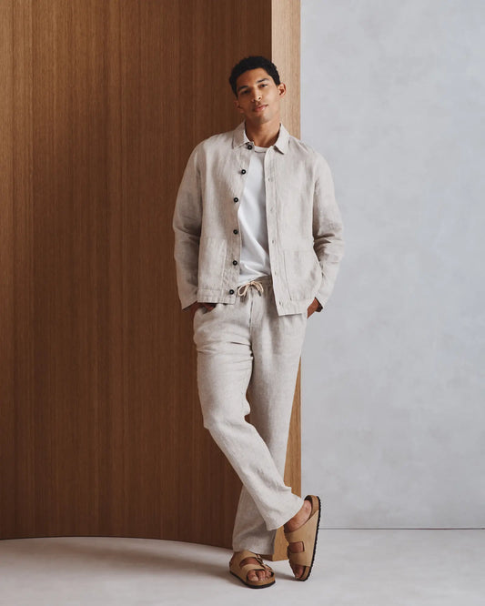 100% European Linen Drawstring Beach Pants - US 1862