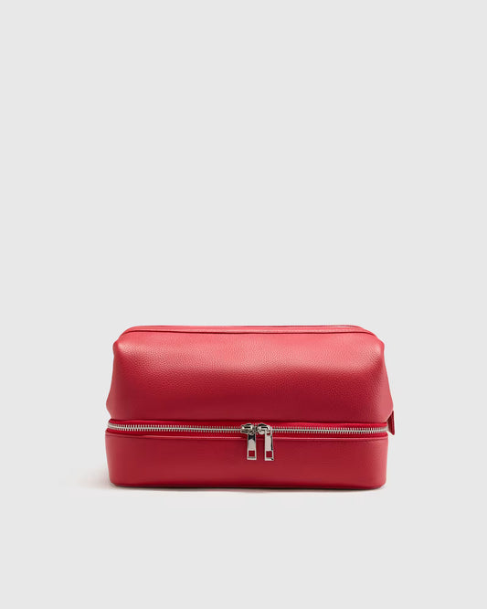 Italian Leather Dual Compartment Toiletry Bag - US 5619