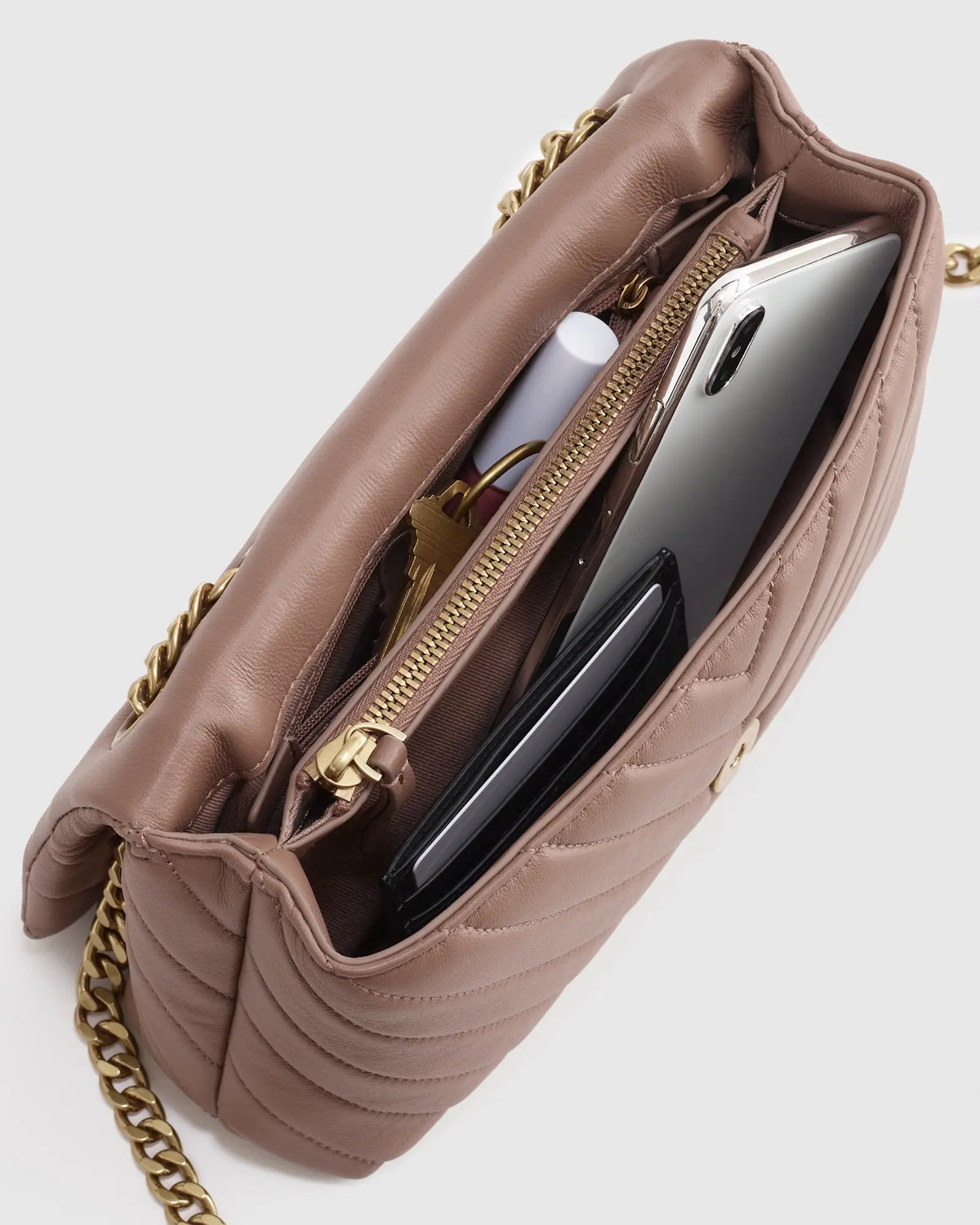 Italian Leather Quilted Convertible Crossbody - US 2909