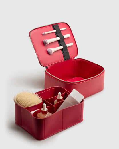 Italian Leather Travel Cosmetic Case - US 8437