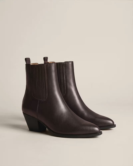 Italian Leather Western Chelsea Ankle Boot - US 9804