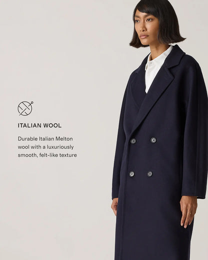 Italian Wool Double-Breasted Slouch Coat - US 6379