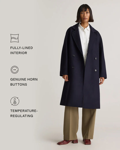 Italian Wool Double-Breasted Slouch Coat - US 6379