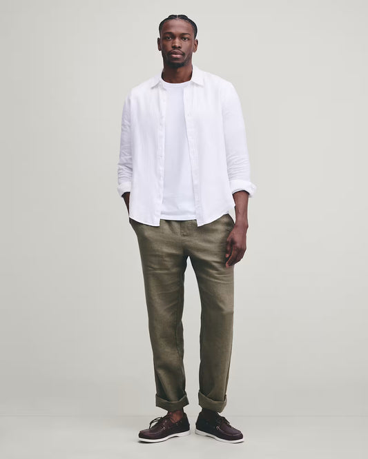 100% European Linen Relaxed Long Sleeve Shirt - US 1319