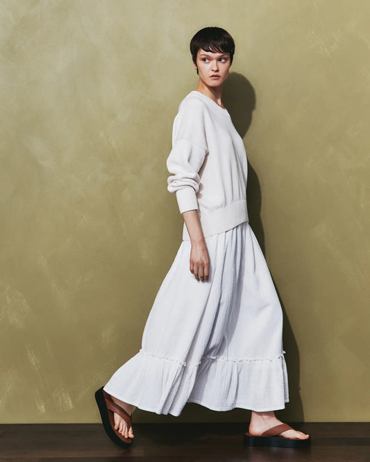 100% Organic Cotton Gauze Smocked Maxi Skirt - US 9462
