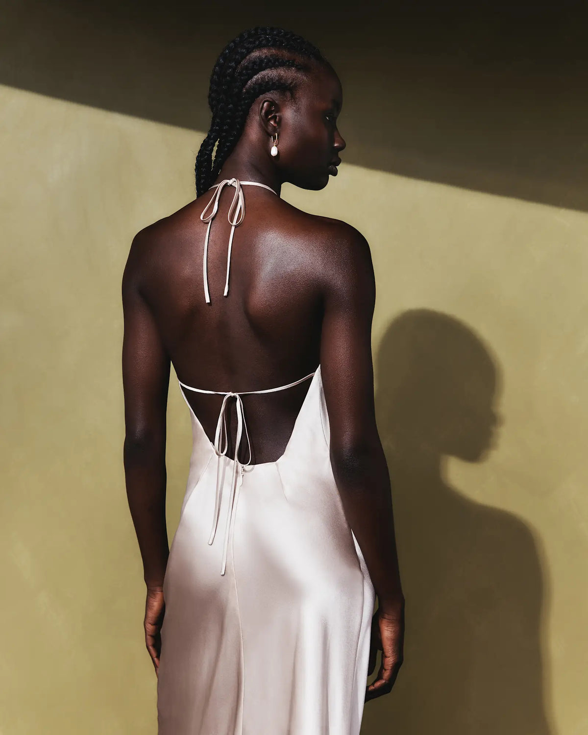 100% Washable Silk Halter Maxi Dress - US 2801