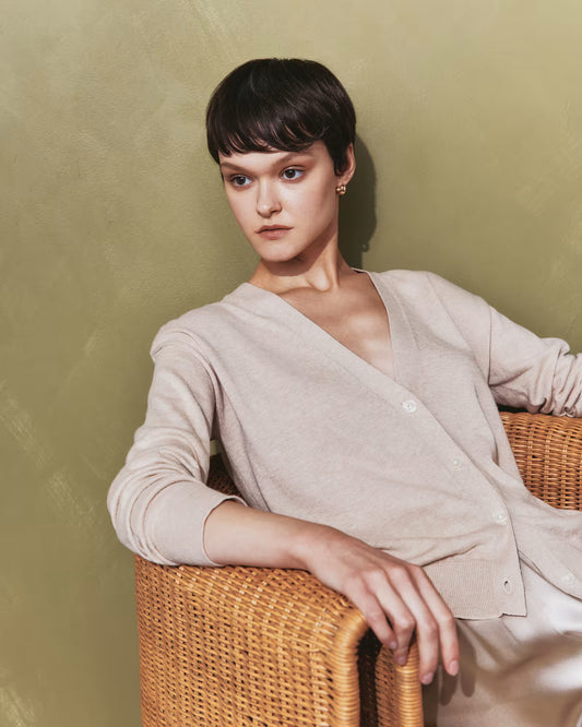 Lightweight Cotton Cashmere Cardigan - US 6861